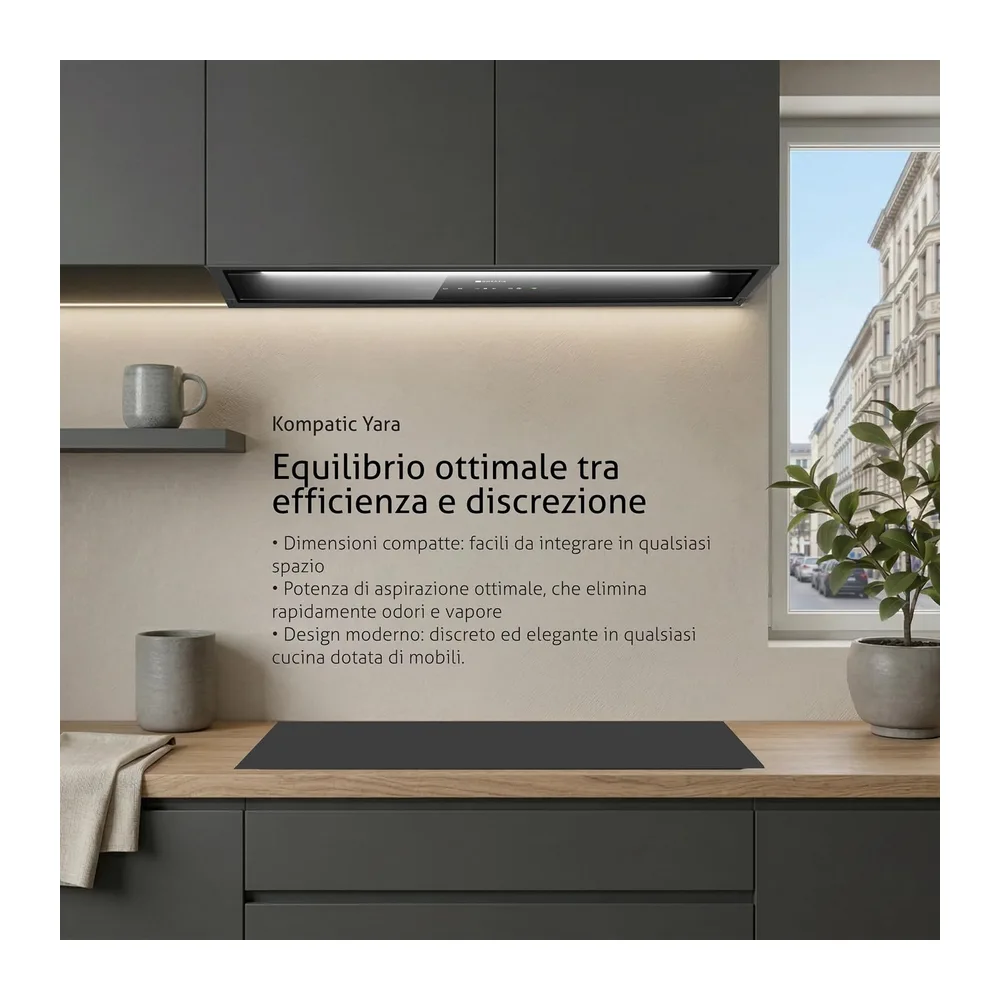 Cappa Aspirante da Incasso Kompatic Yara 90 KPYR90BIB — 2