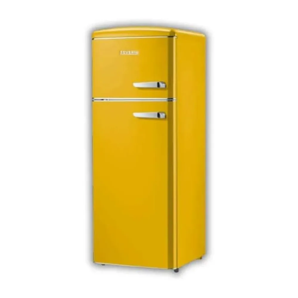 Severin RKG 8911 Retrò - Frigorifero Doppia Porta, 206 Litri, Statico, colore Giallo, Aperura Porta a