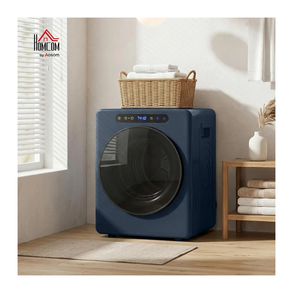 HOMCOM Mini asciugatrice con scarico 5kg con sterilizzazione Blu [Classe di efficienza energetica G] — 2