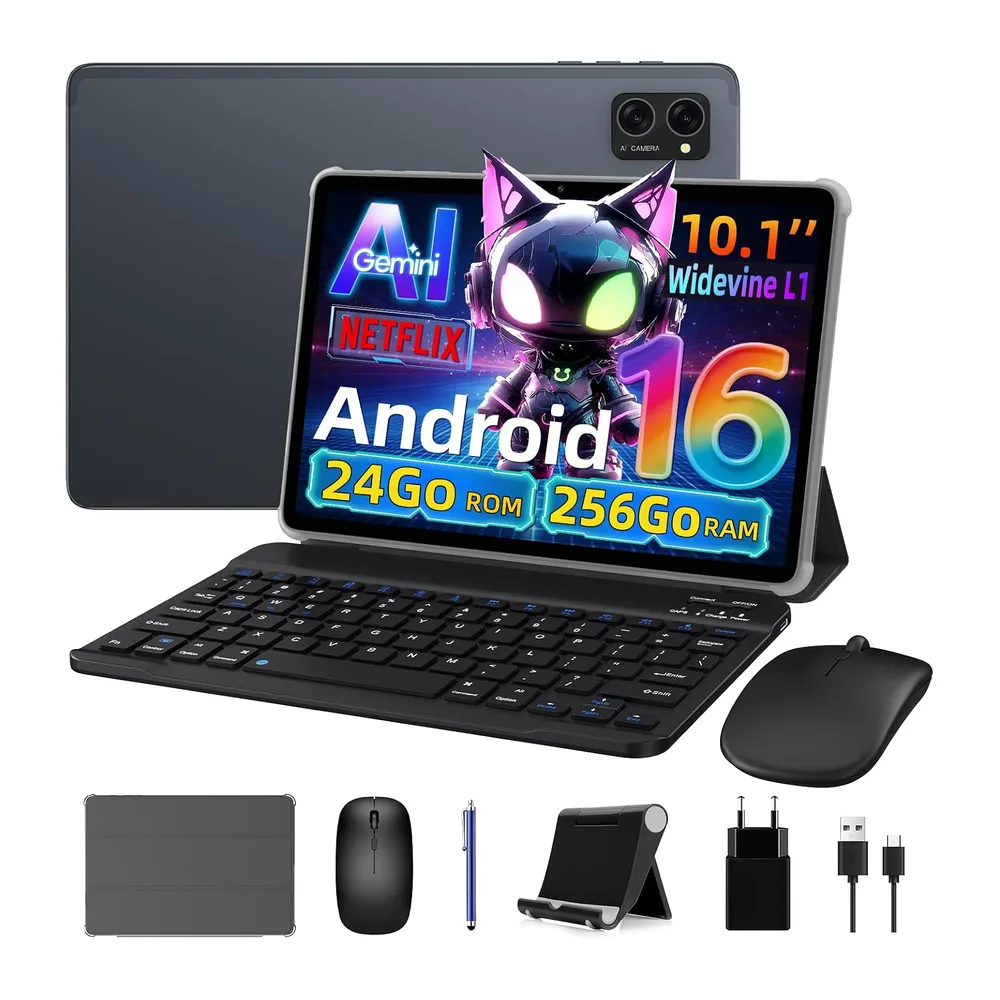 Tablet 10 Pollici Android 16 con Tastiera