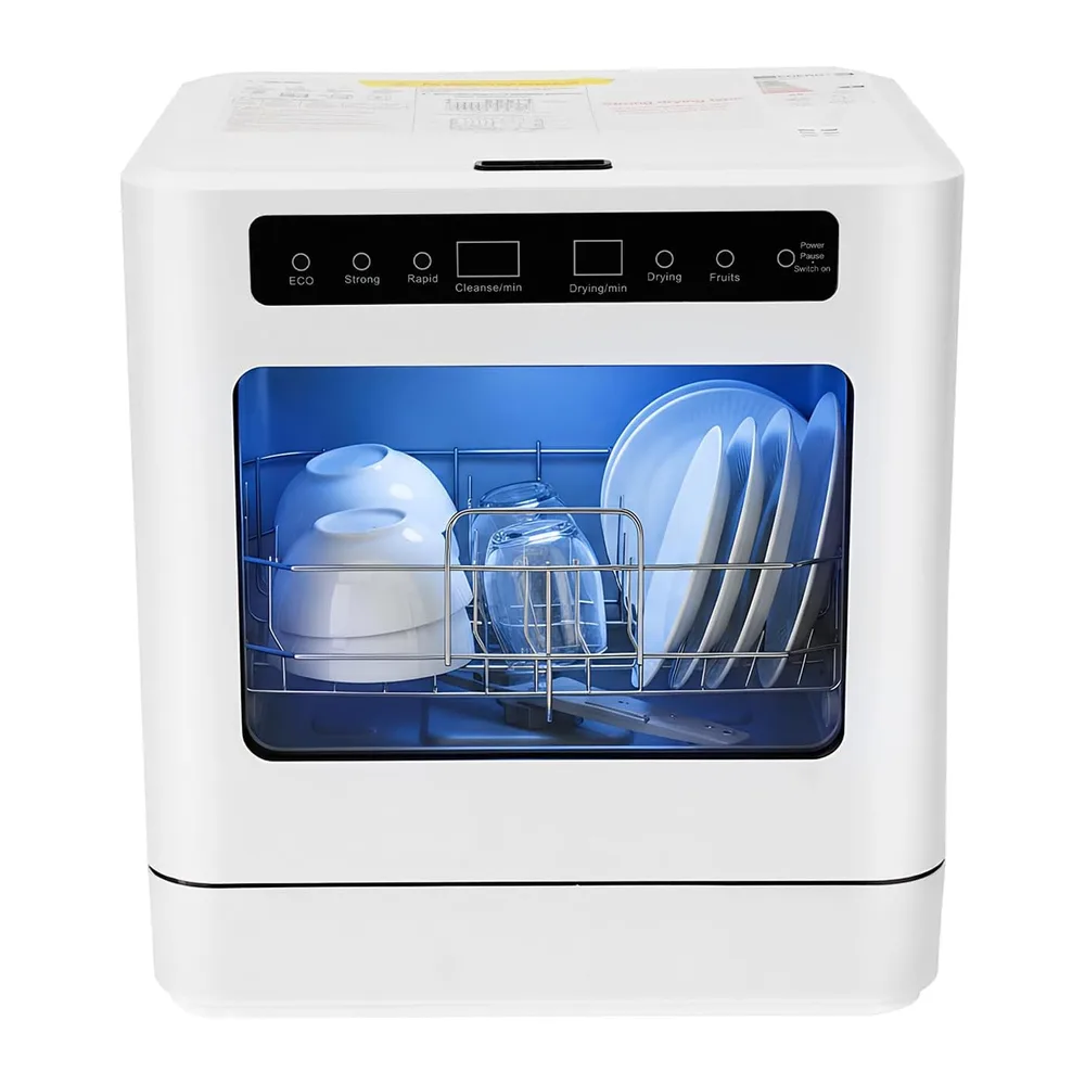 Lavastoviglie da tavolo compatta, 800 W, 6 l, mini lavastoviglie con 6 coperte, 4 programmi, temperatura