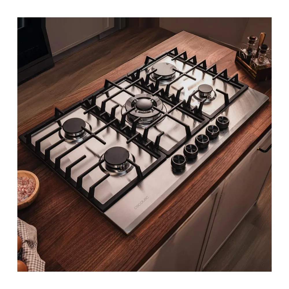 Cecotec Bolero Squad GN 5200F - Piastra a gas a 5 fuochi in acciaio inox, 11 kW, pronta per gas naturale, — 4