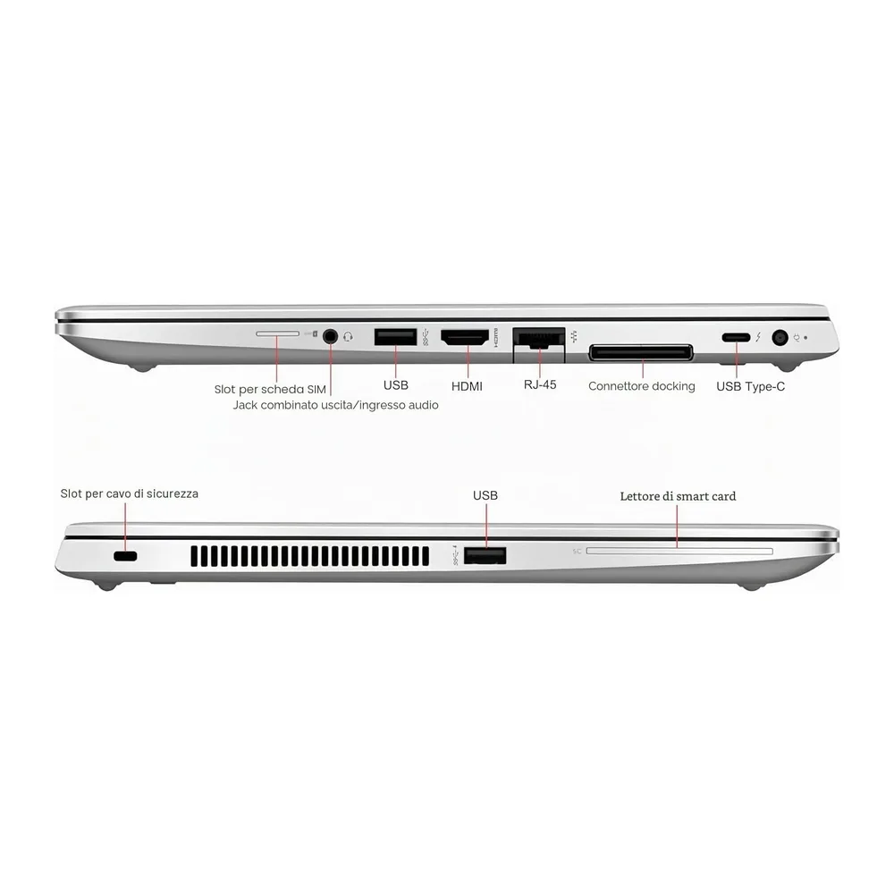 HP EliteBook 830 G6 - Notebook aziendale, display da 13,3" FHD, Intel Core i5-8265U, 8 GB di RAM, SSD da 256 — 5