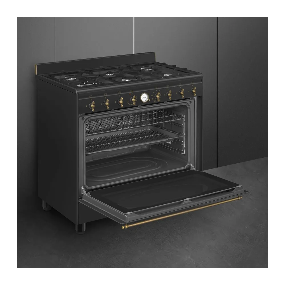 Smeg CO90GMAN2 Cucina A Gas, 90 Cm, 6 Bruciatori, Linea Coloniale, Forno Elettrico Multifunzione, Vapor — 2