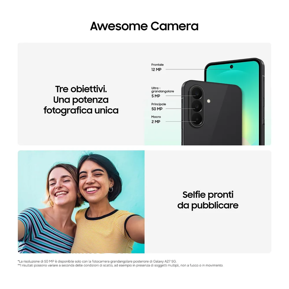 Samsung Galaxy A27 5G, 128GB, RAM 6GB, Black [Versione Italiana] [Classe di efficienza energetica A] — 4