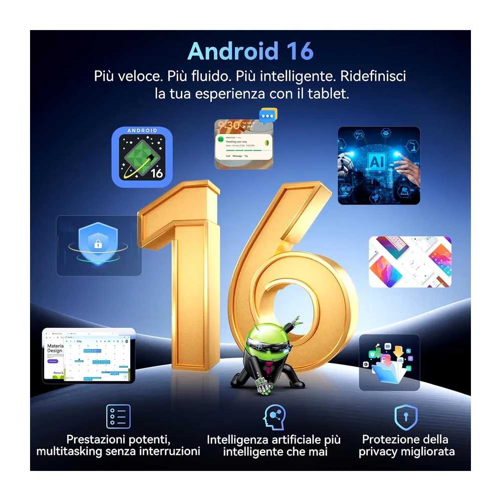2026 Tablet Android 16,Tablet 12 Pollici con Tastiera,4G LTE,9000mAh — 2