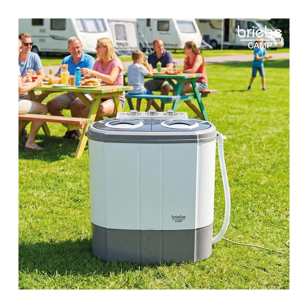 briebe Camp - Mini Lavatrice Portatile con Centrifuga, Campeggio, Capacità 3 kg, Ideale per Viaggi, Roulotte, — 2