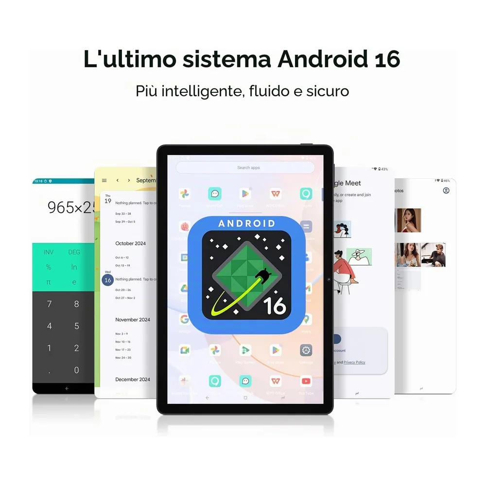 U11 Android 16 Tablet 11 Pollici Gemini AI 16GB RAM +128GB ROM (2TB TF) 8580mAh,Unisoc T7200 Octa-Core — 2