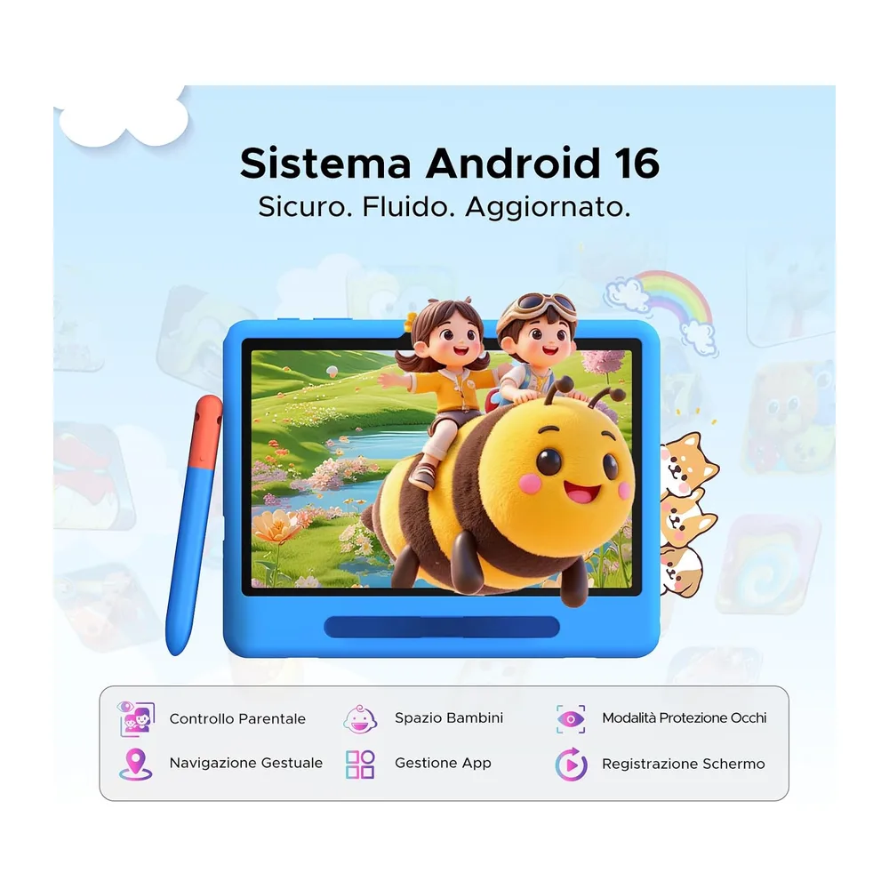 P10 Kid Tablet con Penna Custodia in Silicone — 4