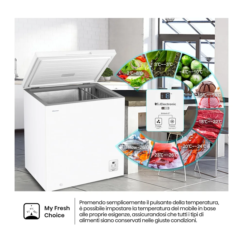 Hisense FT200N1AWE NUOVO Congelatore a pozzo 198 litri — 5
