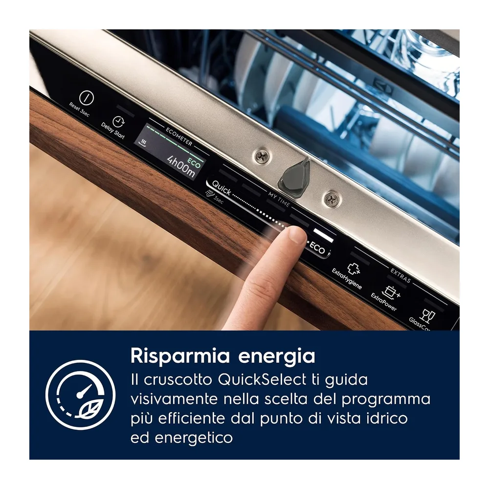Electrolux E62LD100S Lavastoviglie Incasso Totale 60 cm AirDry Risparmio [Classe di efficienza energetica D] — 2