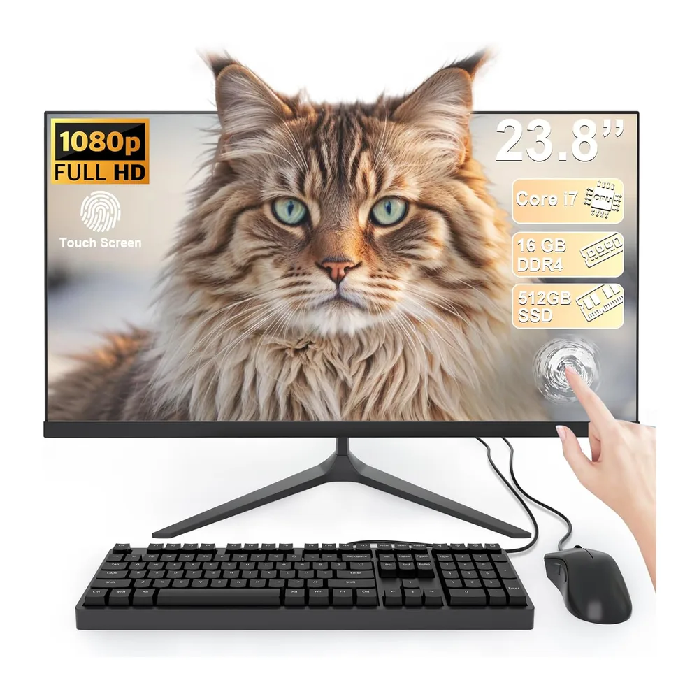 23,8 Pollici Computer All-in-One con schermo multitouch FHD Desktop All-in-One Processore Computer Core i7 4