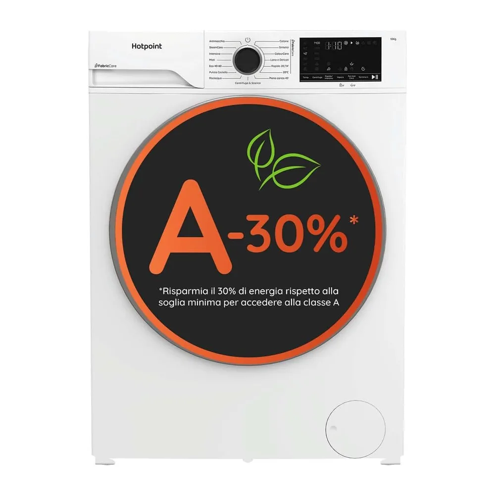 Hotpoint Ariston HB 103 CARE IT, Capacità 10kg, classe A -30%, Motore Inverter, 1400 giri, Display digitale