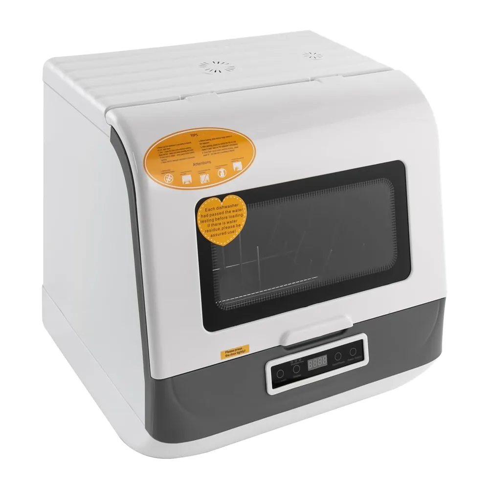 Lavastoviglie da tavolo, mini lavastoviglie con serbatoio dell'acqua da 6 l, senza collegamento acqua, Plug &