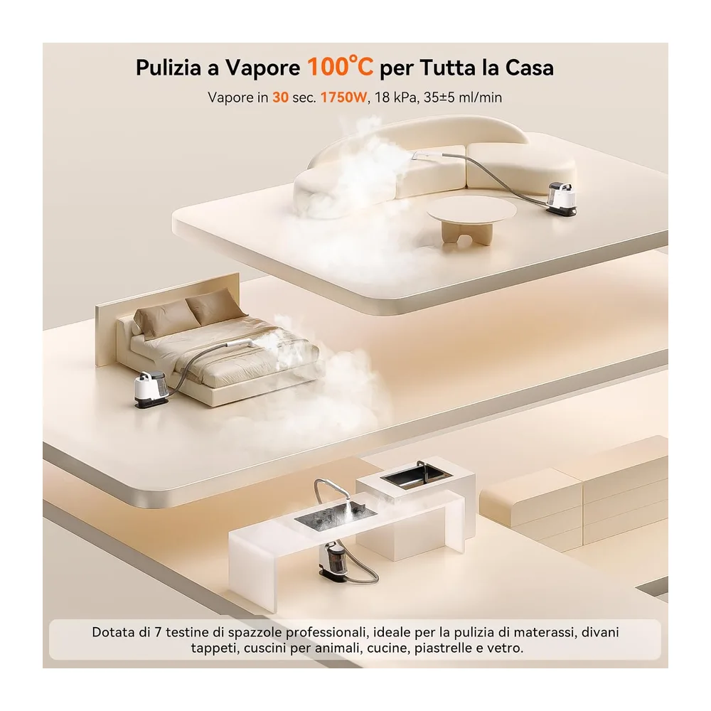 Uwant Y100S Lavatappeti Vapore Lava e Asciuga — 2
