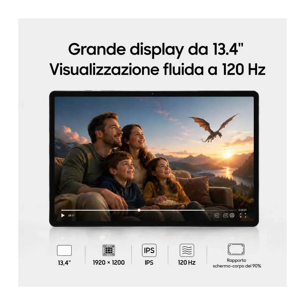 Tablet 13.4 Pollici con Tastiera Penna, 120Hz Display Tablet Android 16, 24GB RAM+256GB ROM(2TB) Tablet PC, — 2