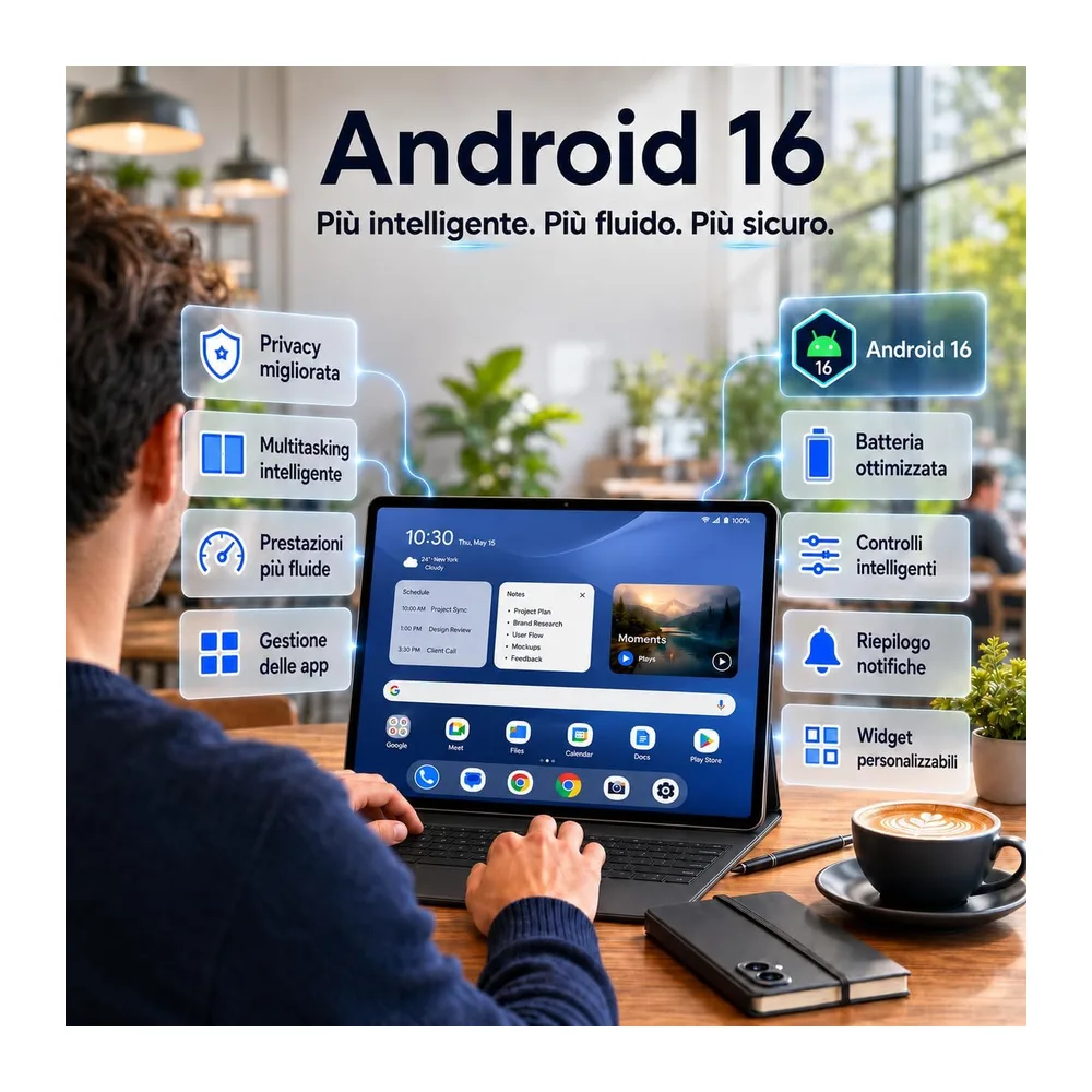 Tablet 13.4 Pollici con Tastiera Penna, 120Hz Display Tablet Android 16, 24GB RAM+256GB ROM(2TB) Tablet PC, — 4