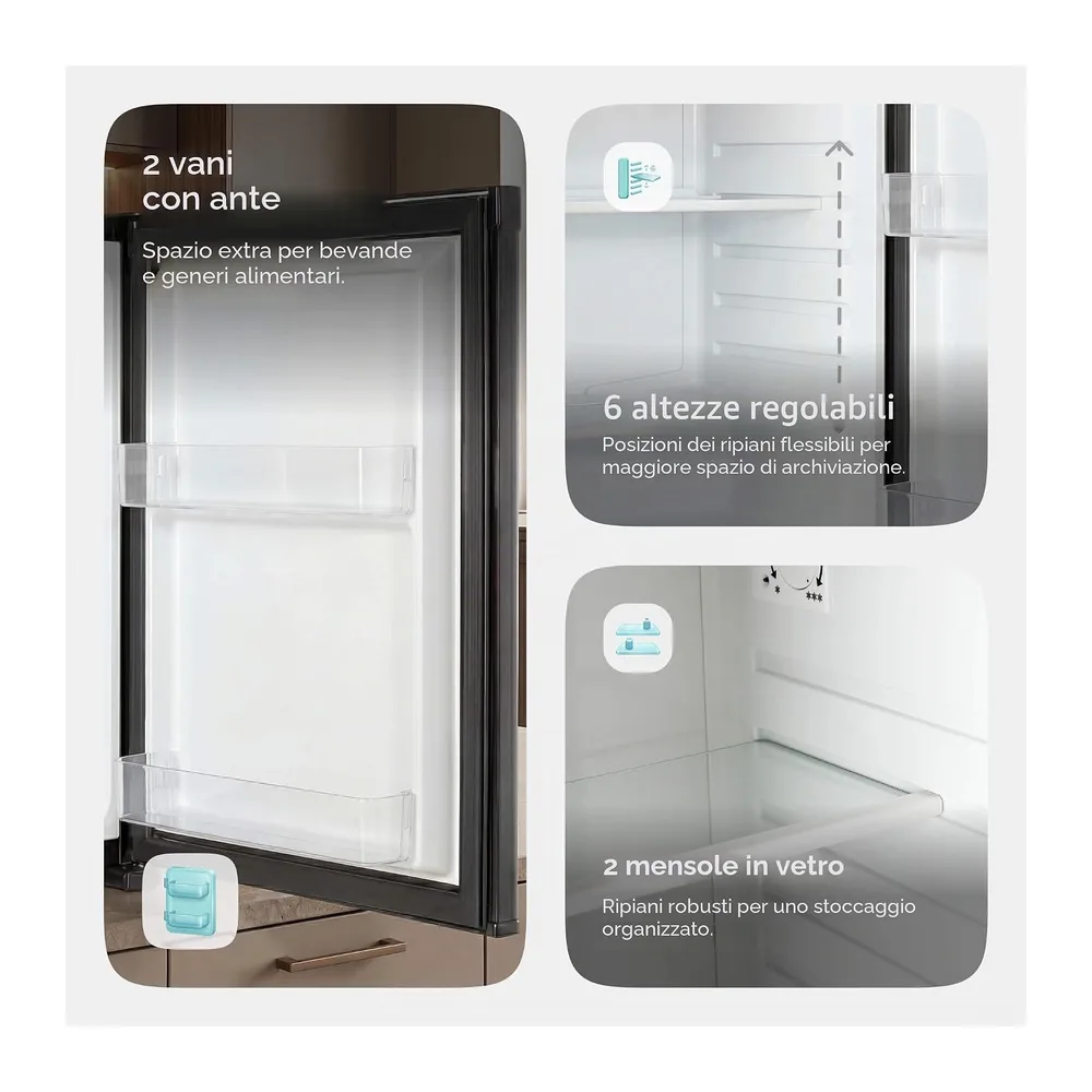 AREBOS Mini Frigorifero 40L | Mini Bar Silenzioso ≤27 dB | Frigorifero Compatto con Serratura, LED & — 5