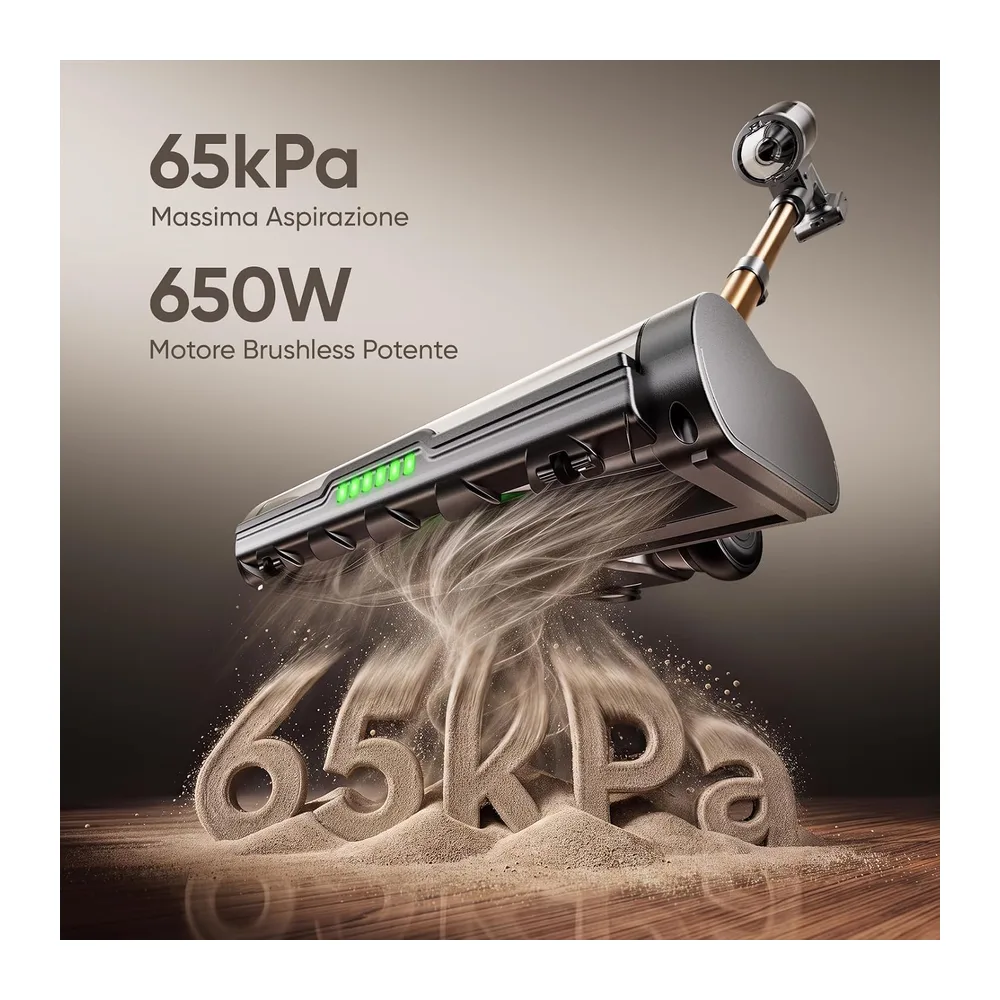 Aspirapolvere Senza Fili 650W/65000Pa/75Min Scopa Elettrica Senza Fili — 2