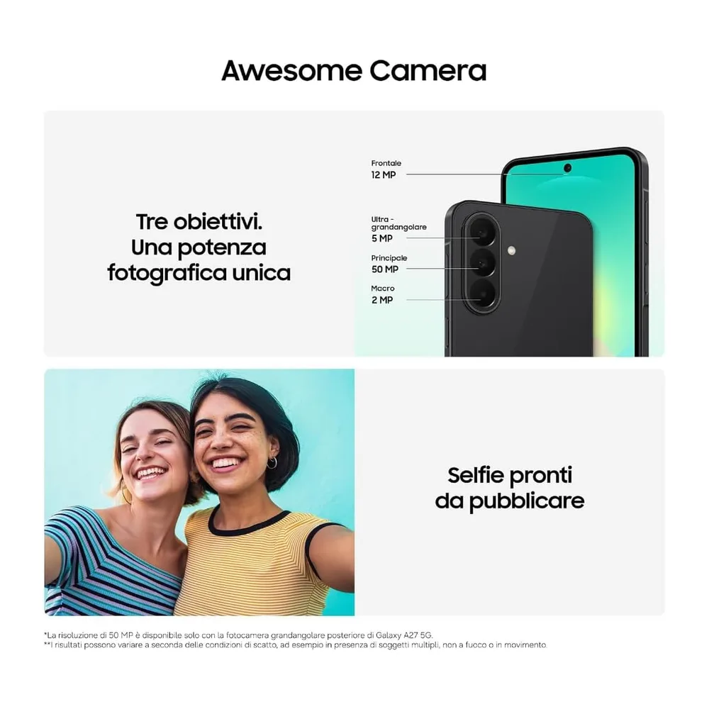 Samsung Galaxy A27 5G, 256GB, RAM 8GB, Black - Garanzia 2 Anni [Classe di efficienza energetica A] — 3