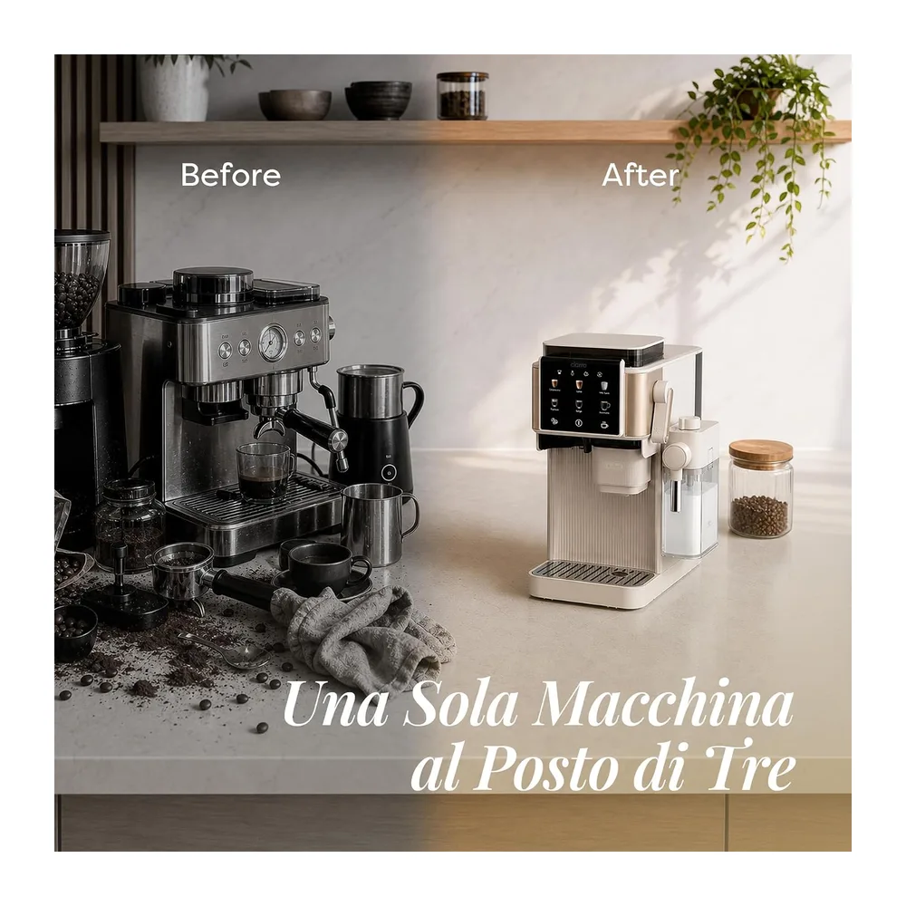 CIARRA CBSACM-D6 Macchina Caffè Espresso 15Bar con Macinacaffè e Montalatte — 5