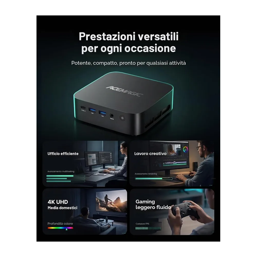 ACEMAGIC M1 Mini PC, AMD Ryzen 7 7735HS (4,75GHz), 24GB LPDDR5 512GB SSD — 6