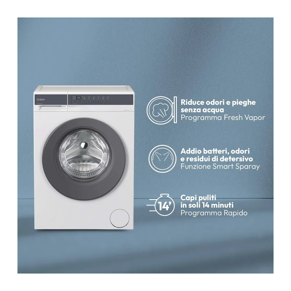 Candy Easy Pro Lavatrice 9 Kg, 1200 Giri, Classe A-20%, Bianca [Classe di efficienza energetica A] — 3