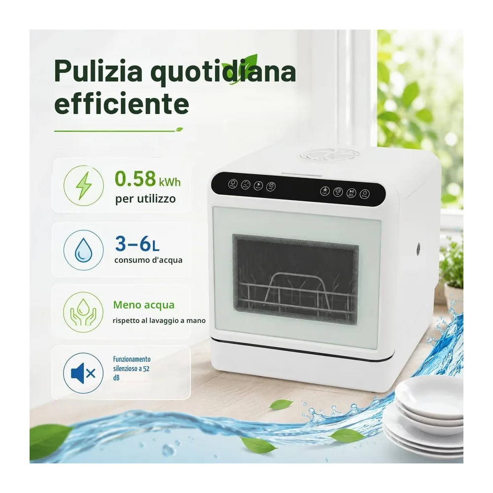 Lavastoviglie da tavolo con serbatoio dell'acqua da 6 l — 5