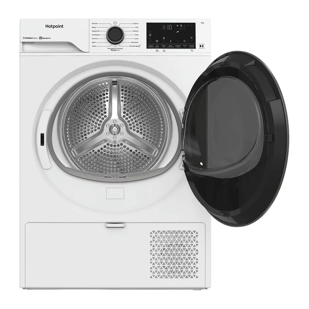 HPT 96D BS IT - Asciugatrice Classe A 9 Kg con Pompa di Calore Wifi Libera Installazione [Classe di — 4