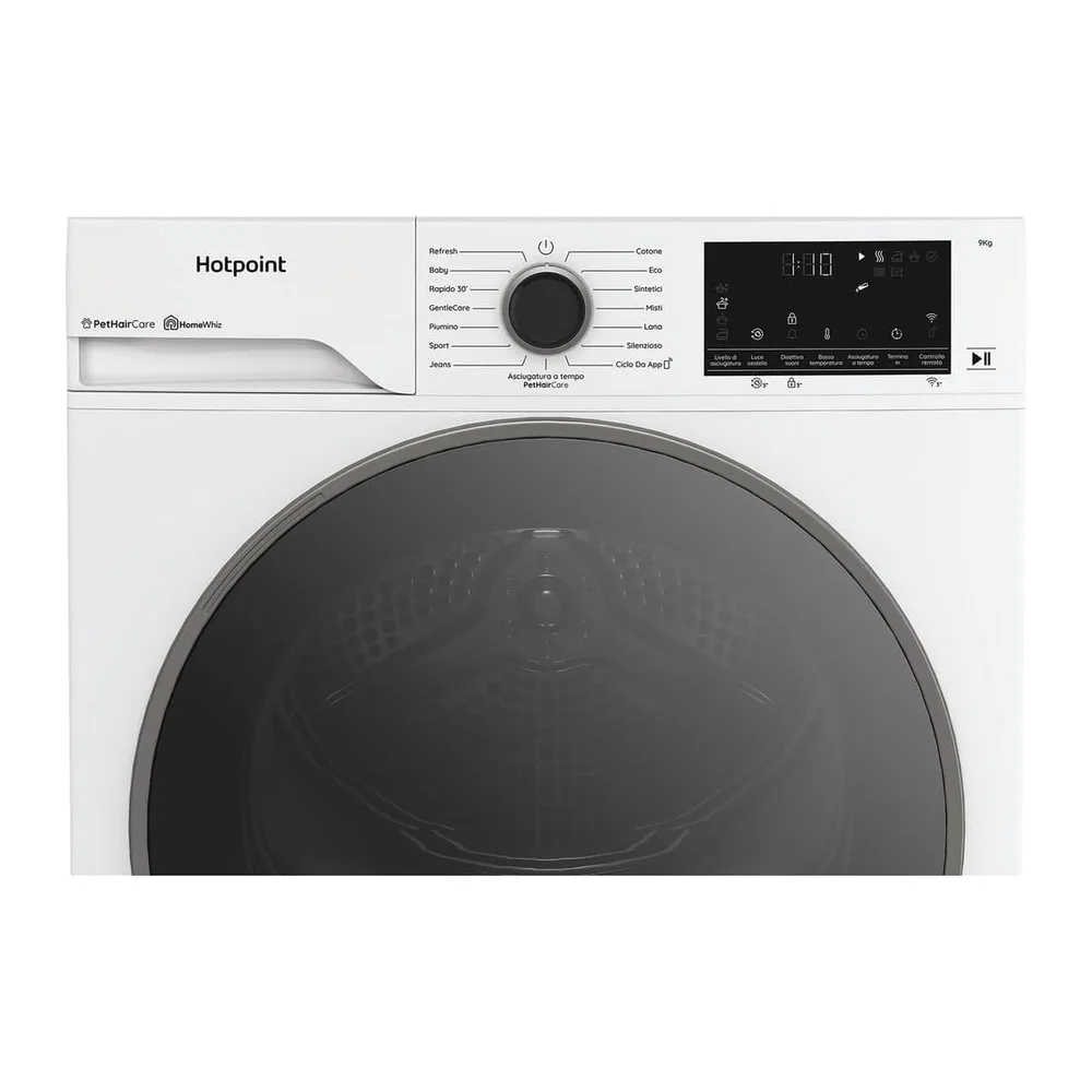 HPT 96D BS IT - Asciugatrice Classe A 9 Kg con Pompa di Calore Wifi Libera Installazione [Classe di — 6