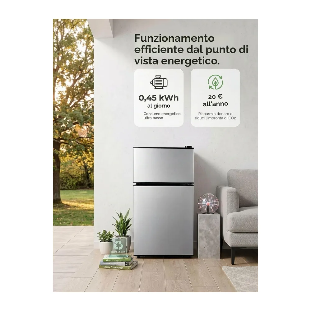 FOHERE Mini Frigorifero con Congelatore 76L — 2