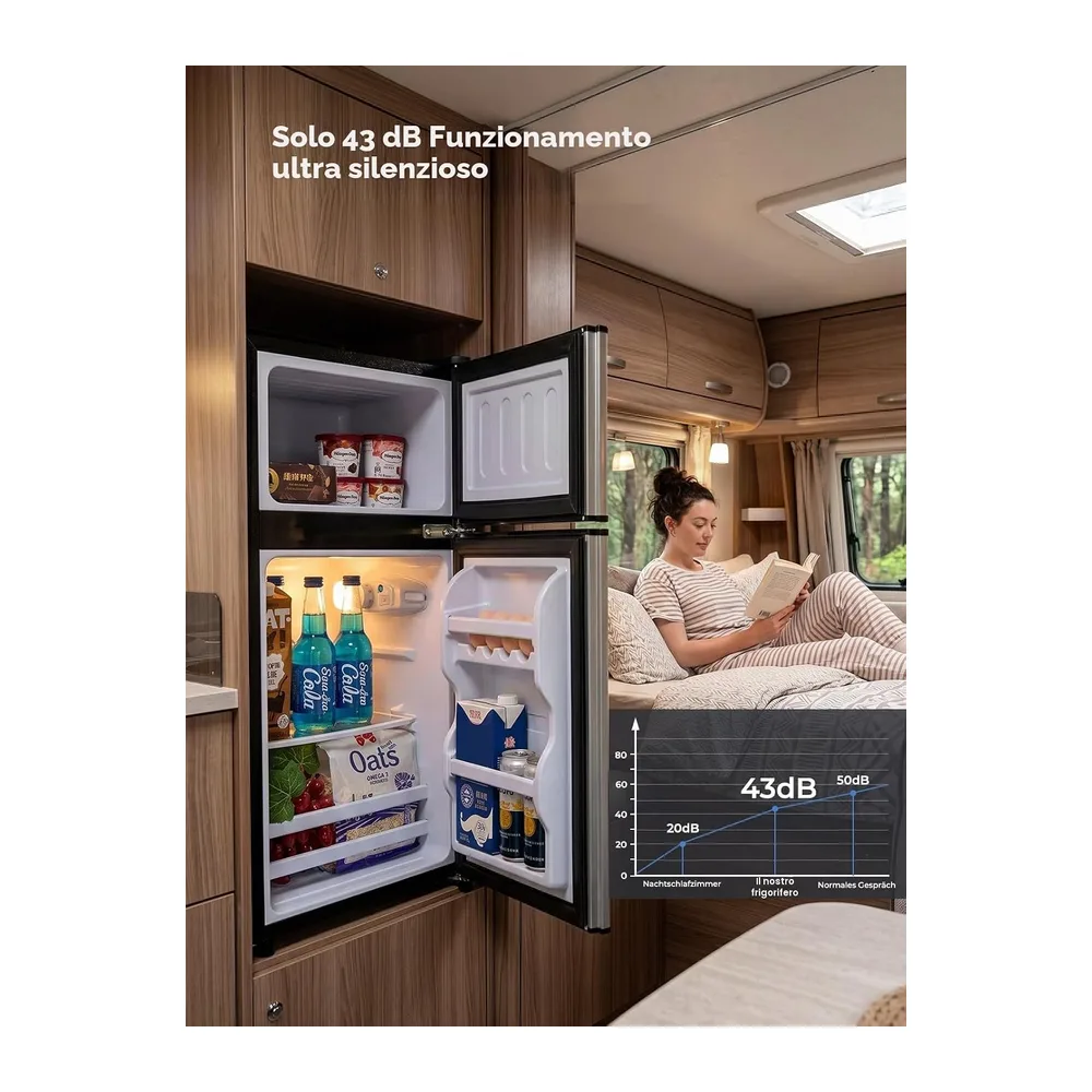FOHERE Mini Frigorifero con Congelatore 76L — 4