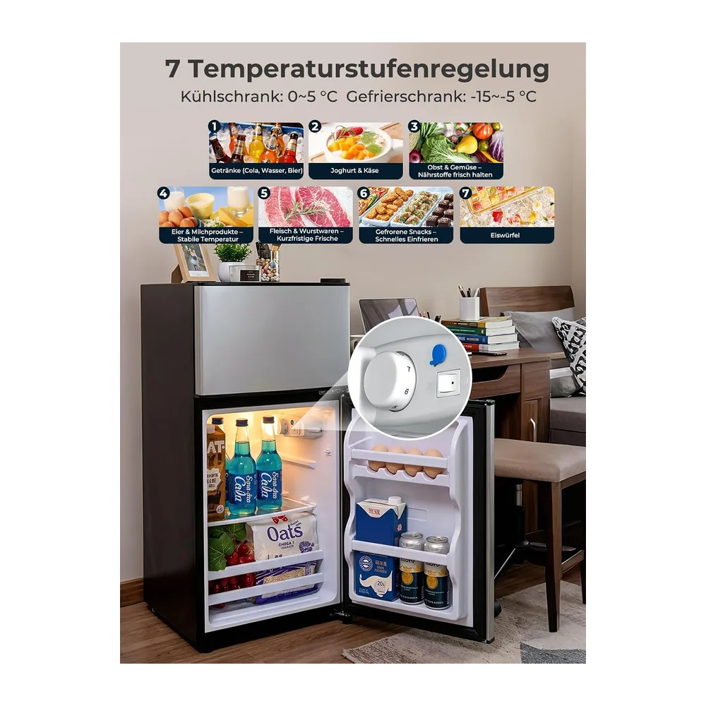 FOHERE Mini Frigorifero con Congelatore 76L — 6