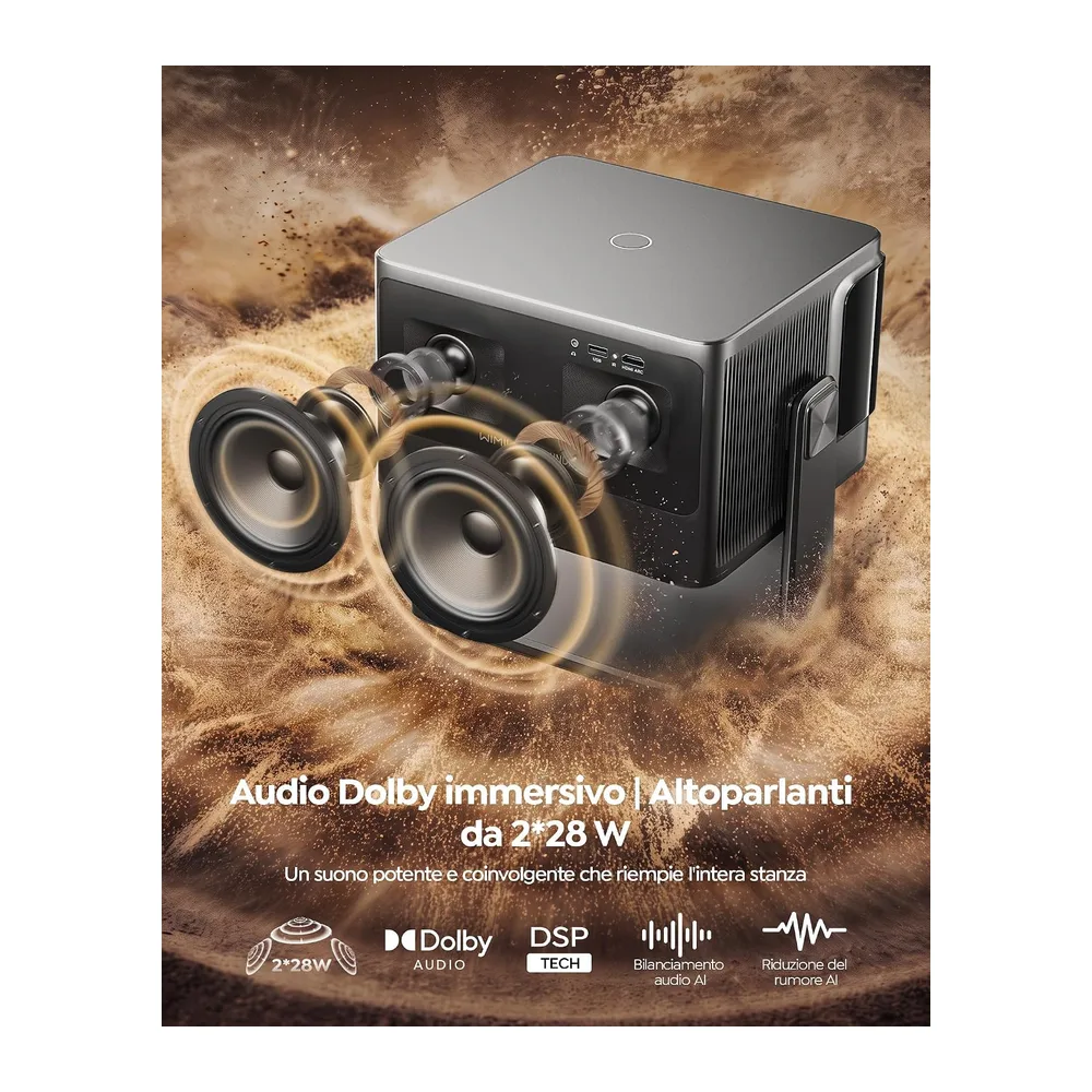 【2500 ANSI/56W Dolby Hi-Fi】Proiettore 4K Smart TV Vidaa Sistema AirPlay2 Controllo Vocale — 5