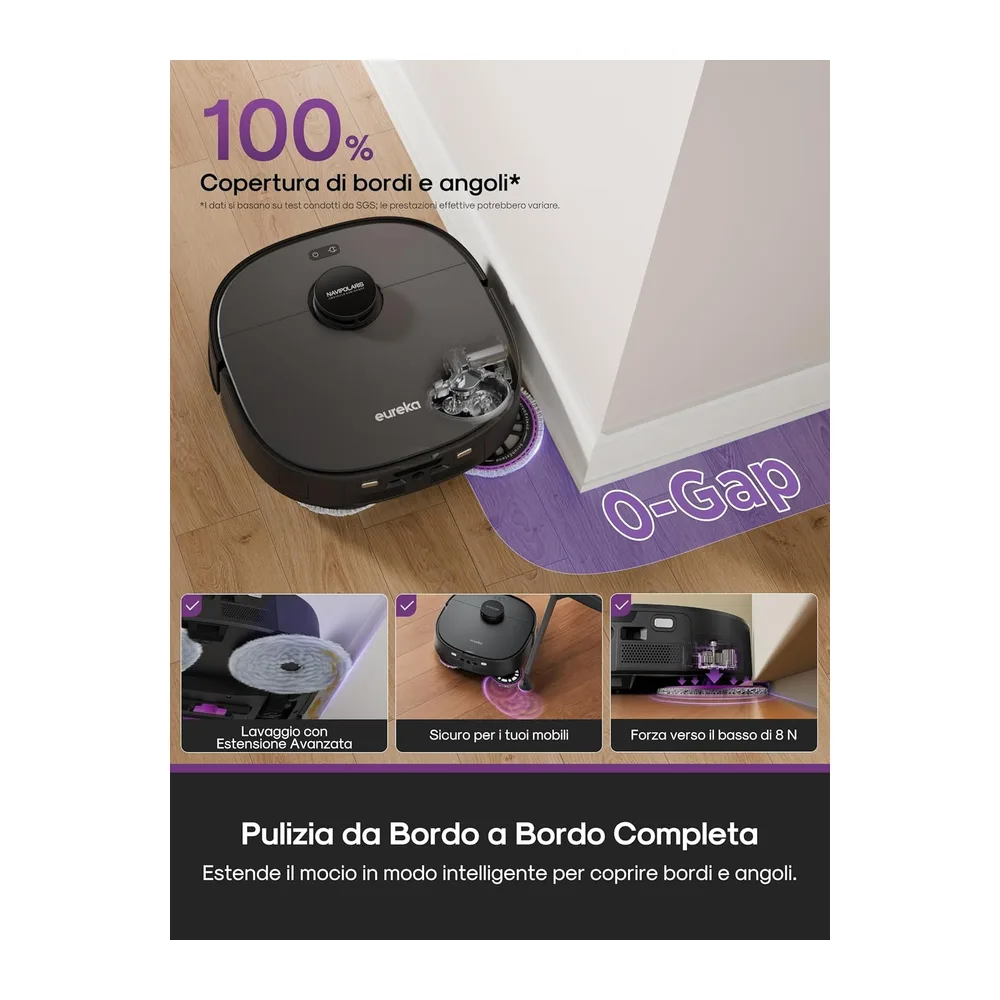 EUREKA J15 Evo Ultra Gen2, Robot Aspirapolvere e Lavapavimenti, Stazione di Pulizia Automatica, 22000Pa, — 2