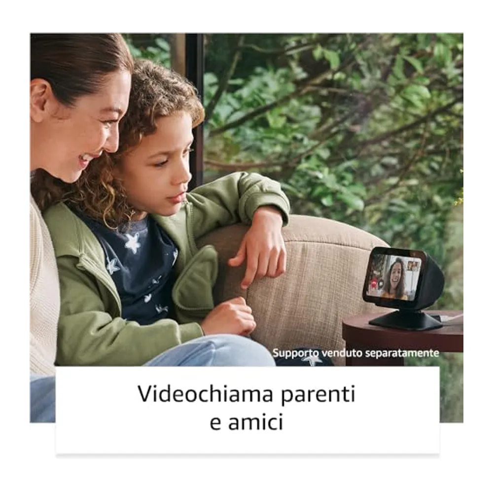 Echo Show 5 (Ultimo modello), Azzurro + Ring Videocamera esterna Plus a batteria, Bianco, guarda la tua — 6