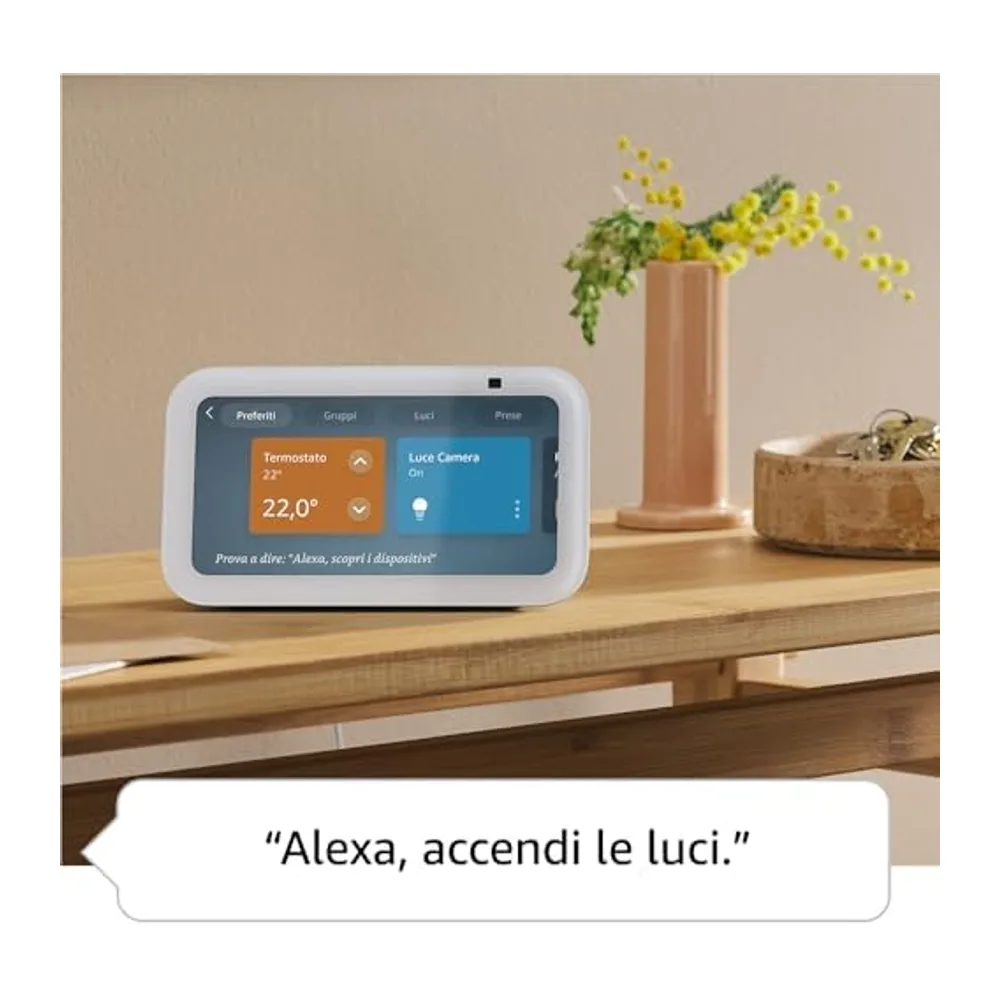 Echo Show 5 (Ultimo modello), Antracite + Ring Videocamera esterna Plus a batteria, Bianco, guarda la tua — 5