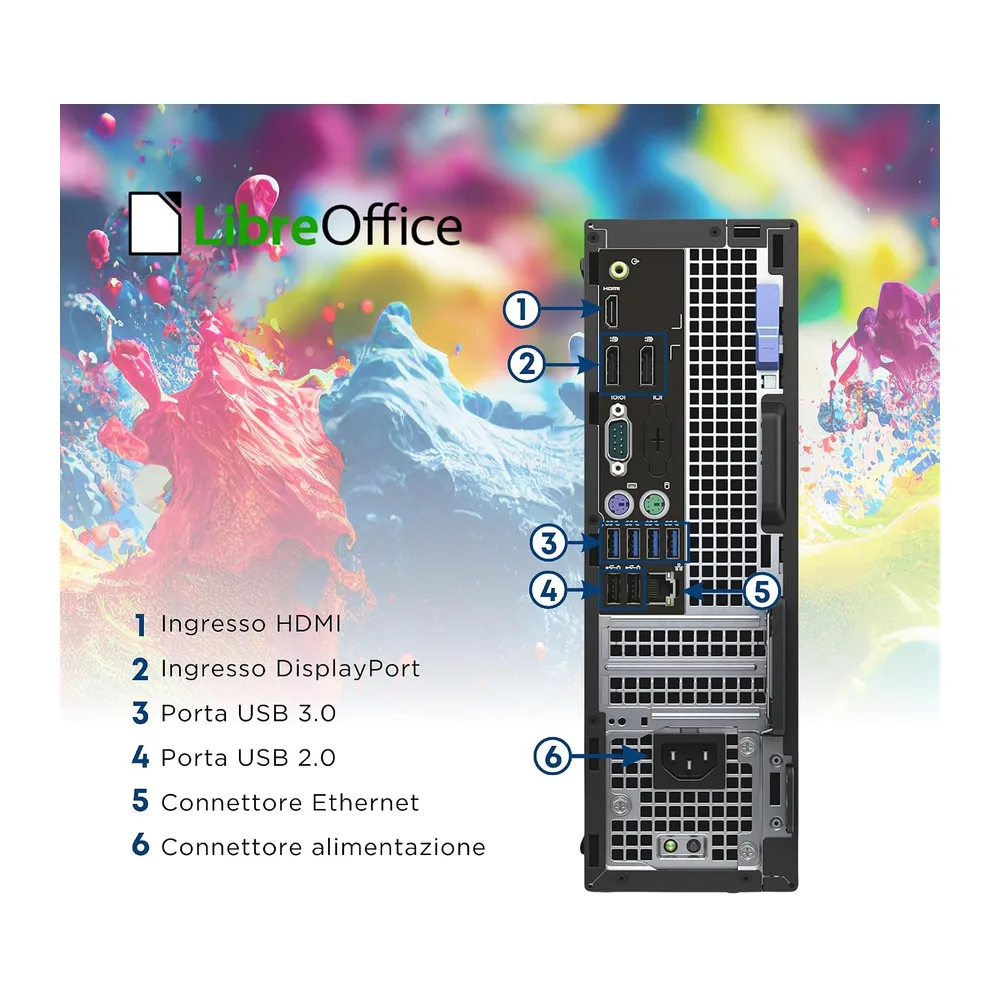 Dell Optiplex 7050 - Computer Fisso Intel Core i5-7500 - Ram 16Gb, SSD 512Gb - WiFi Usb, Hdmi + DisplayPort, — 3