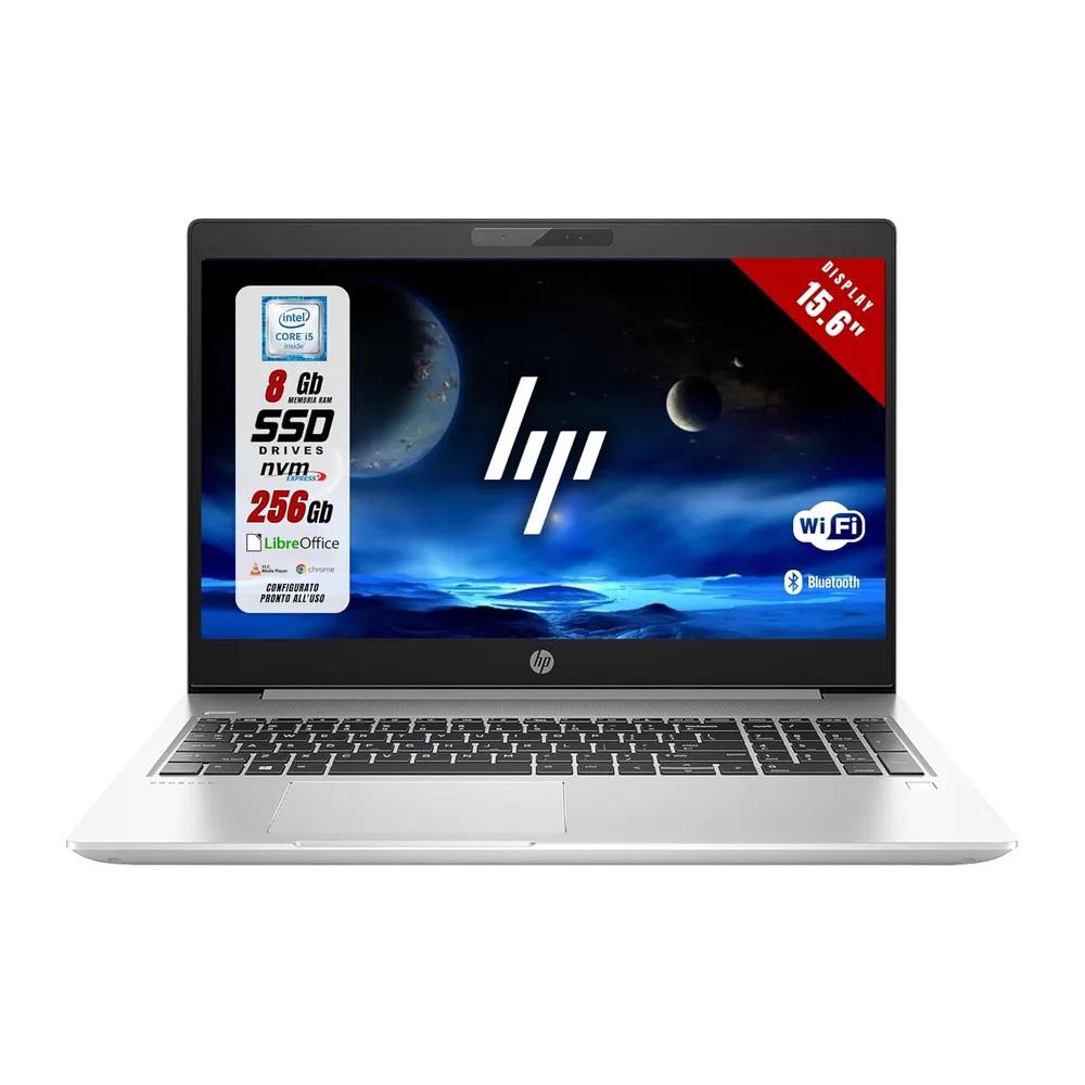 HP ProBook 450 G6 - Pc Portatile Notebook 15,6" - Intel Core i5-8265U- Ram 8GB, SSD 256 GB, Tastiera QWERTY,