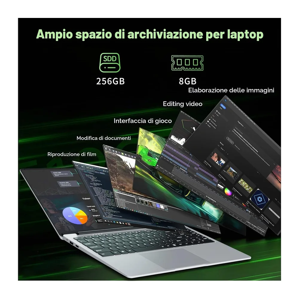 PC Portatile 15,6 Pollici Computer portatile Celeron N4000 Processore — 4
