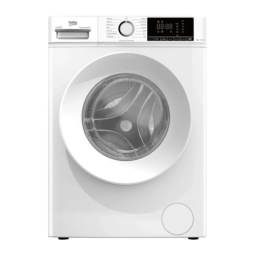 Beko Lavatrice BMX7126DW Capacità 7 Kg Motore Inverter 1200 Giri Classe Energetica A