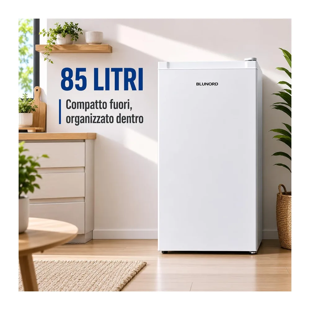Frigorifero Monoporta Compatto 85 Litri, Mini Frigo Silenzioso 40 dB, Classe Energetica E, Cella Freezer, — 2