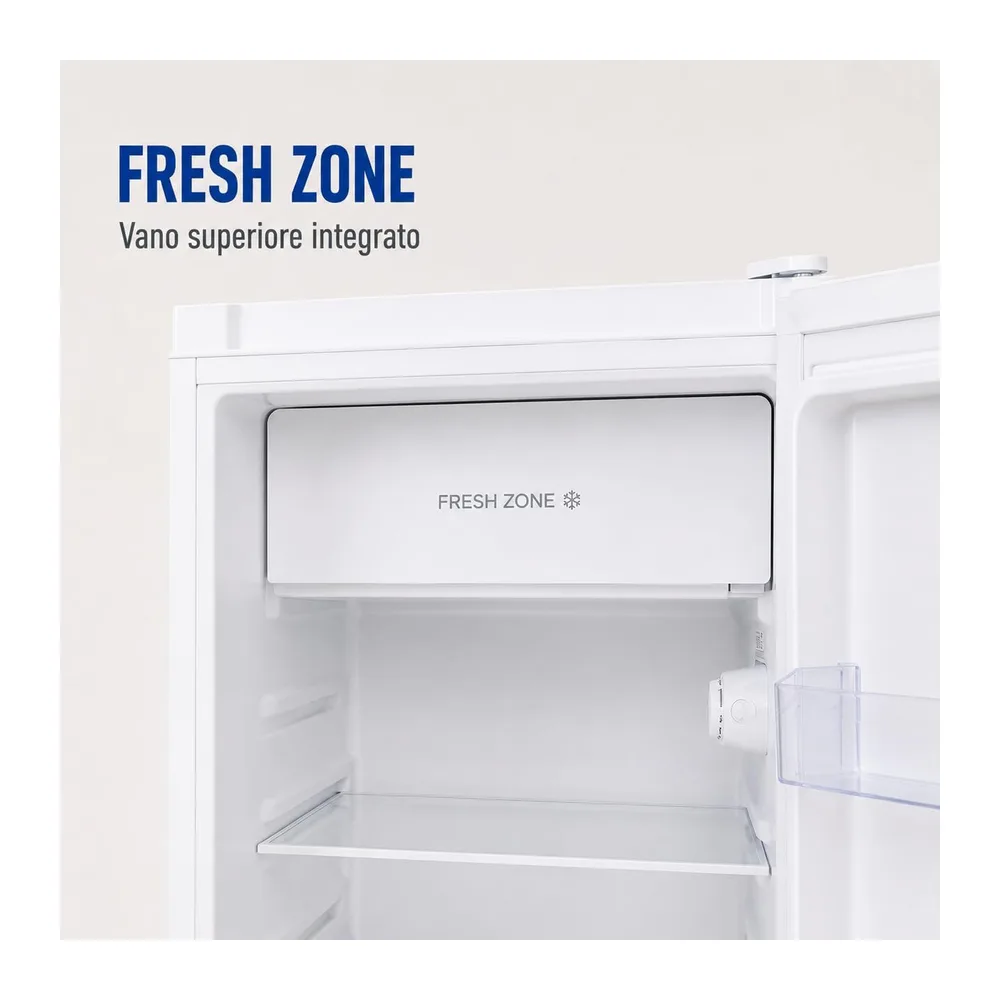 Frigorifero Monoporta Compatto 85 Litri, Mini Frigo Silenzioso 40 dB, Classe Energetica E, Cella Freezer, — 4