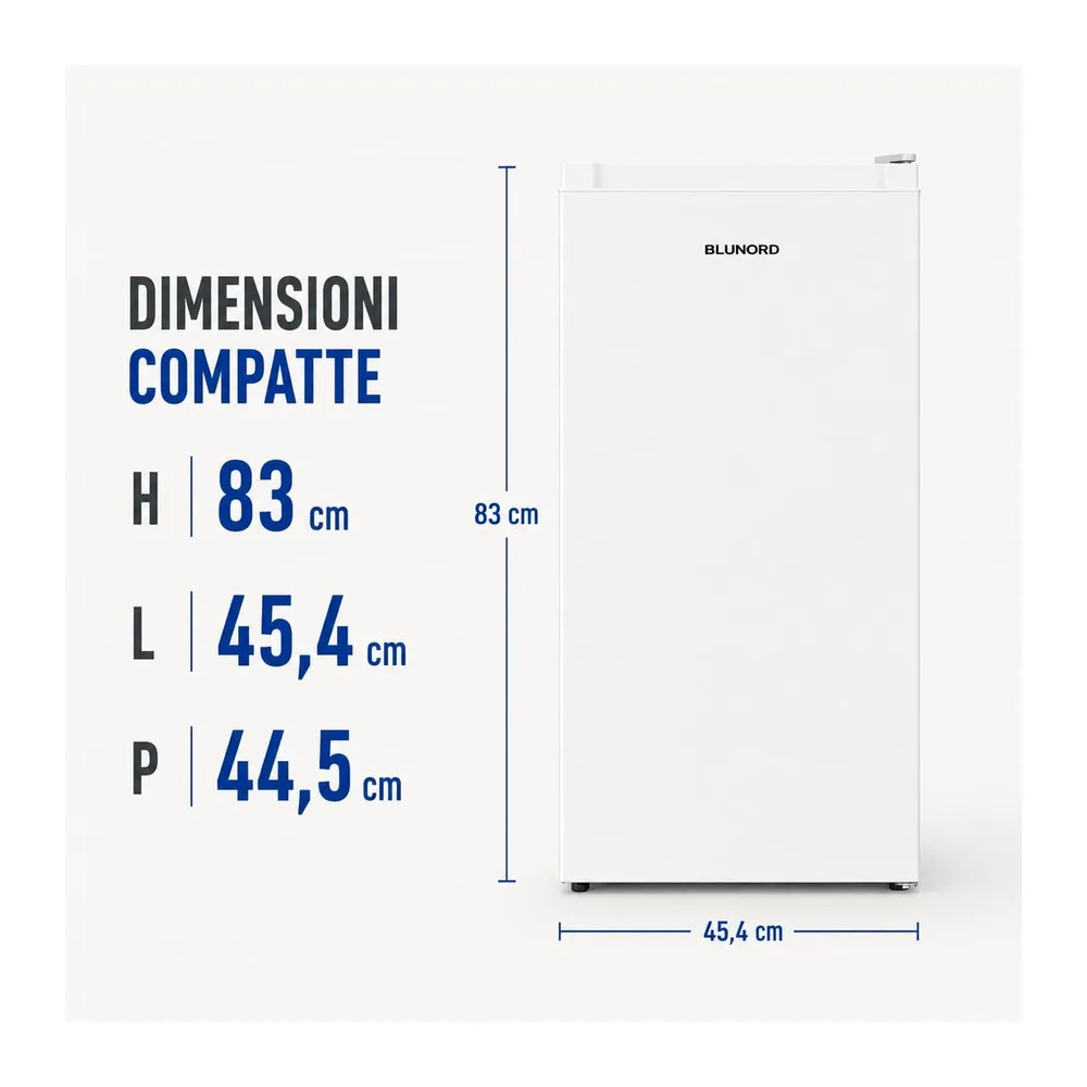 Frigorifero Monoporta Compatto 85 Litri, Mini Frigo Silenzioso 40 dB, Classe Energetica E, Cella Freezer, — 5