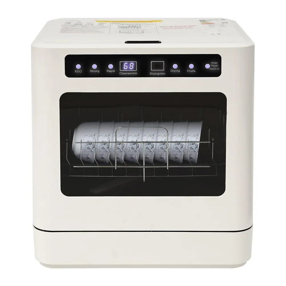 Lavastoviglie da tavolo, mini lavastoviglie da 800 W, con 4 modalità di pulizia, asciugatura ad aria calda e