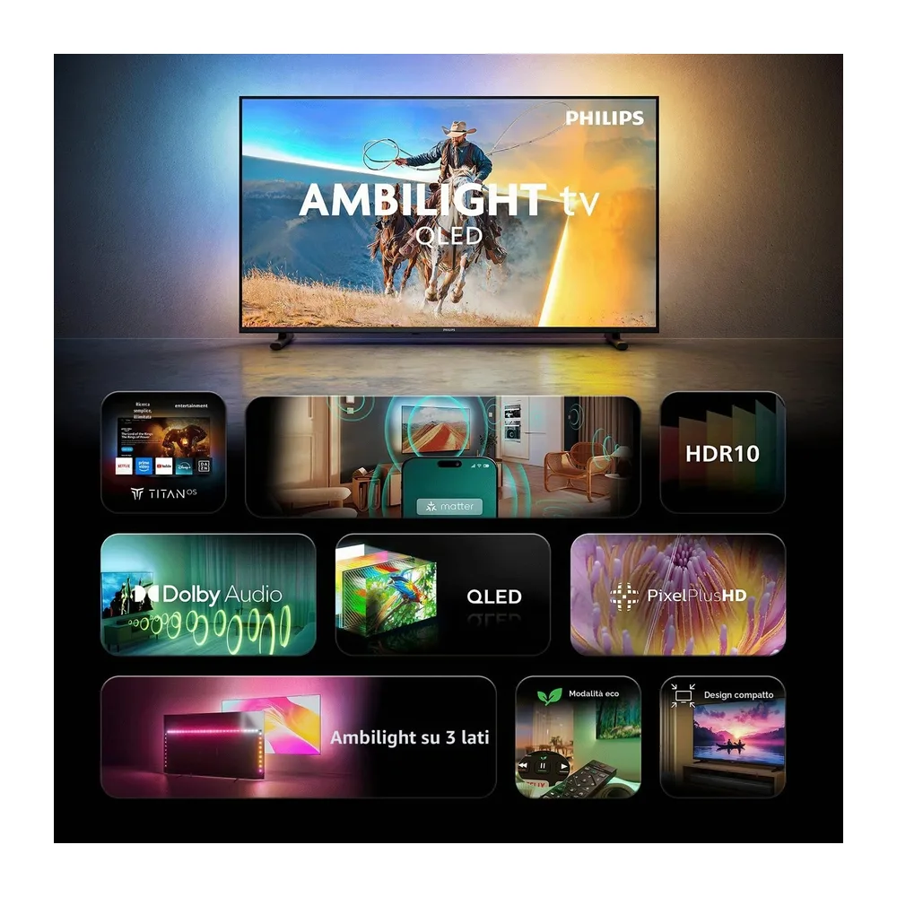 PHILIPS Ambilight TV 32PQS6901/12 32 Inch FHD QLED Smart TV [Classe di efficienza energetica E] — 4