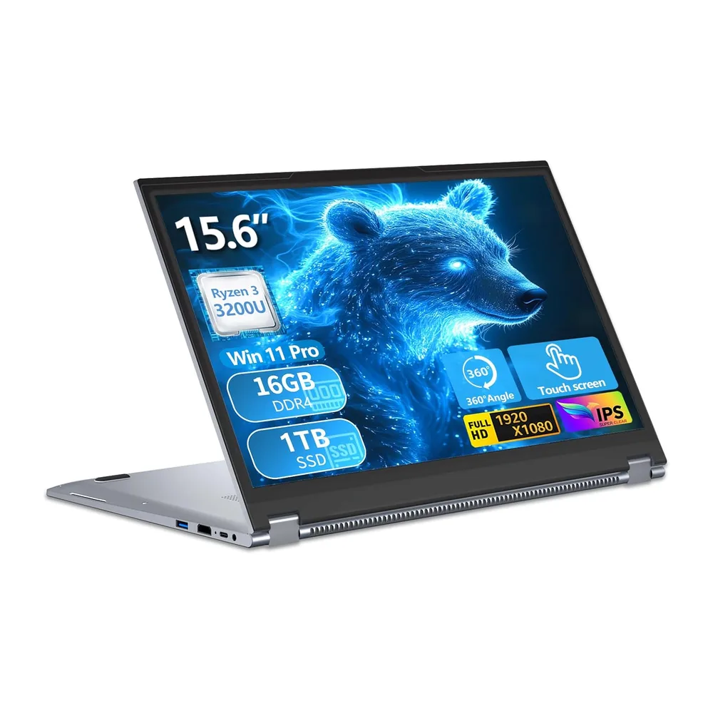 PC Portatile 2 in 1 Touchscreen 15,6 Pollici Ryzen R3-3200U (fino a 3,5 GHz)