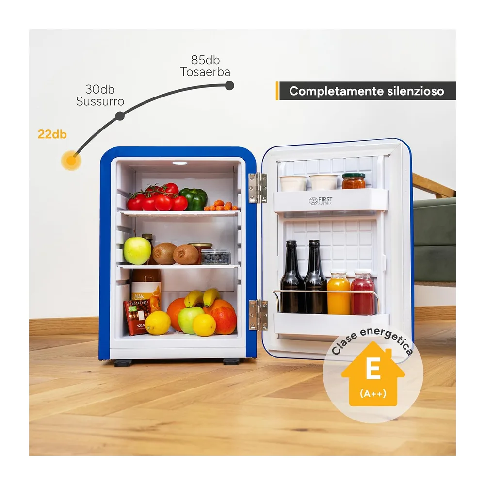 TZS First Austria - Mini Frigo Retro 40L - Silenzioso 22dB - Senza Compressore per Camera e Ufficio - Blu — 3