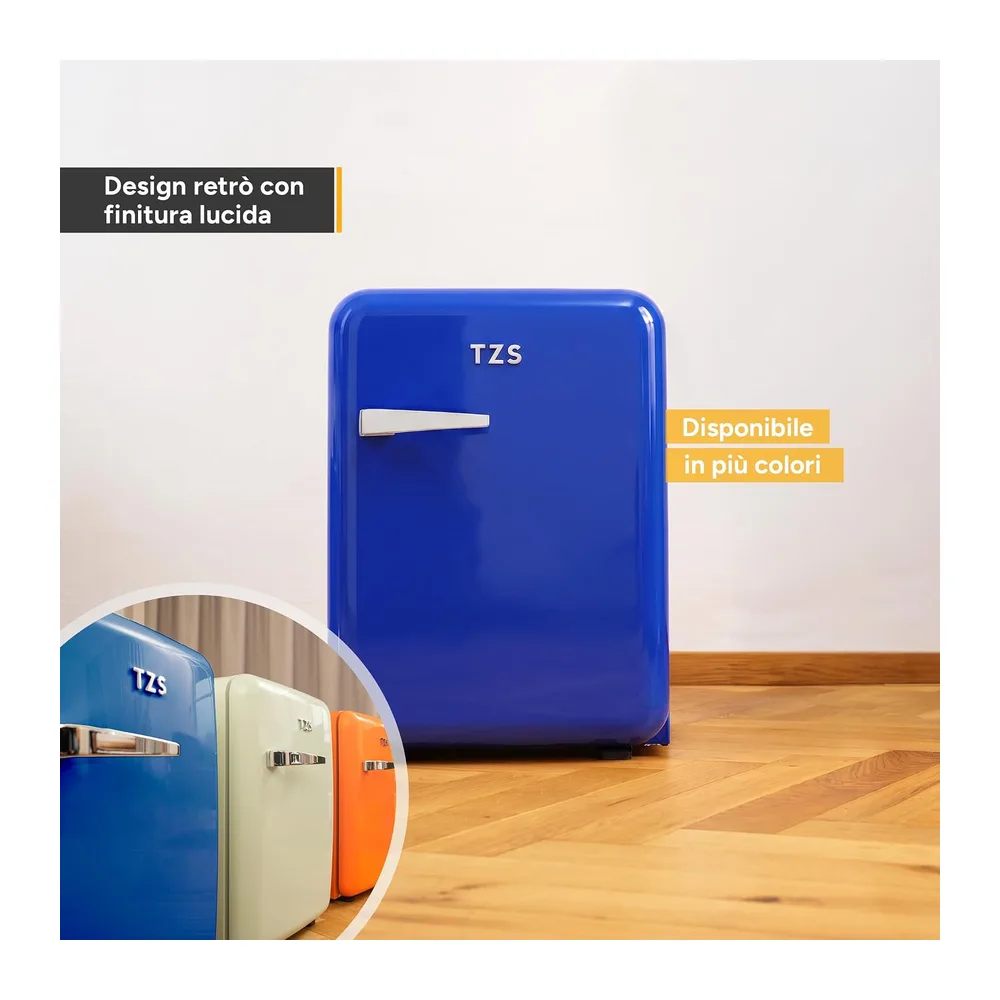 TZS First Austria - Mini Frigo Retro 40L - Silenzioso 22dB - Senza Compressore per Camera e Ufficio - Blu — 6