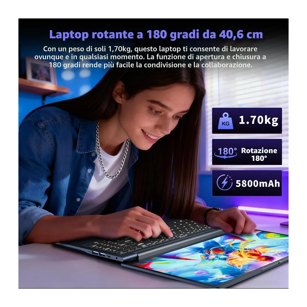 16" PC Portatile Core i5 8210Y processore fino 3,6GHz — 6